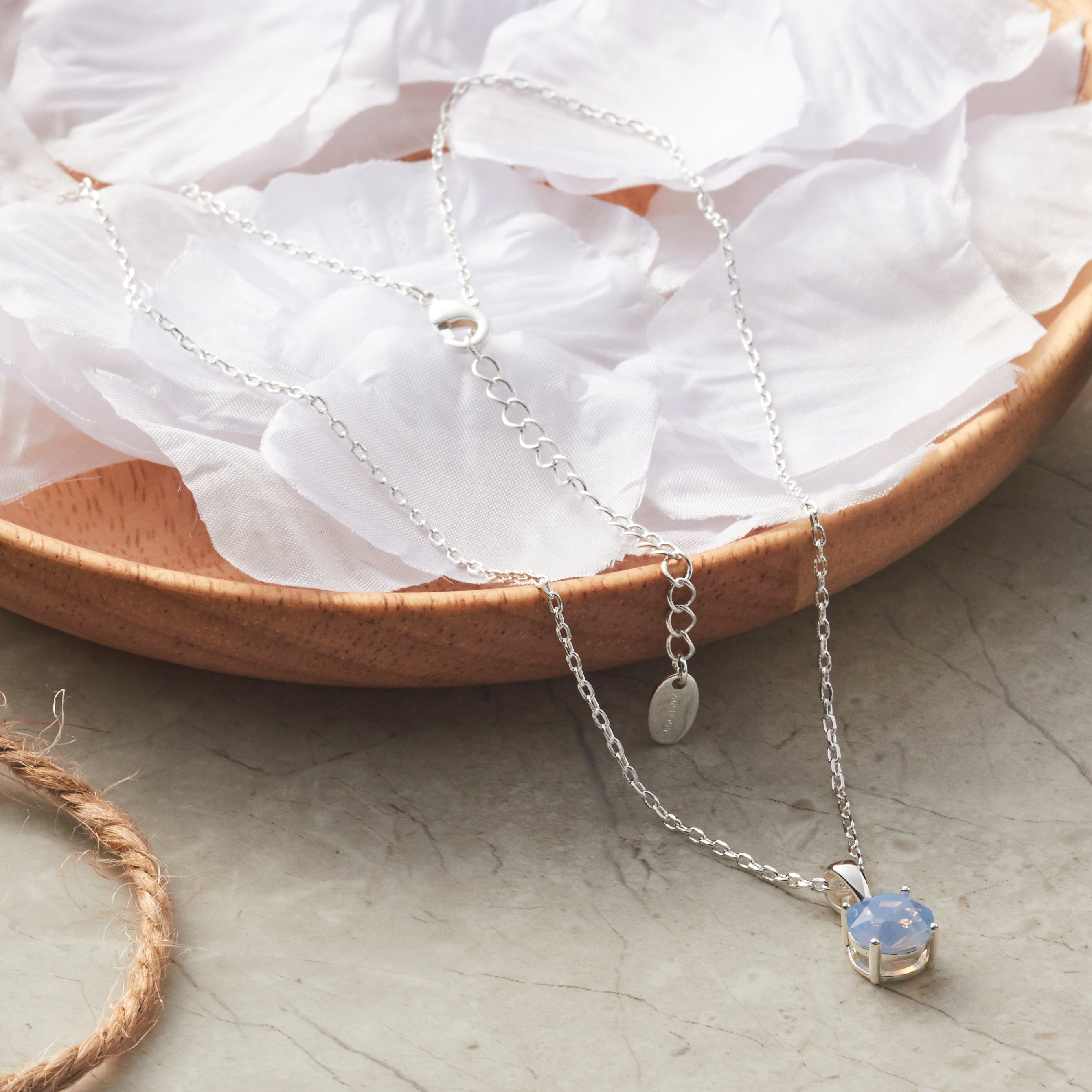 Air Blue Opal Necklace Created with Zircondia® Crystals