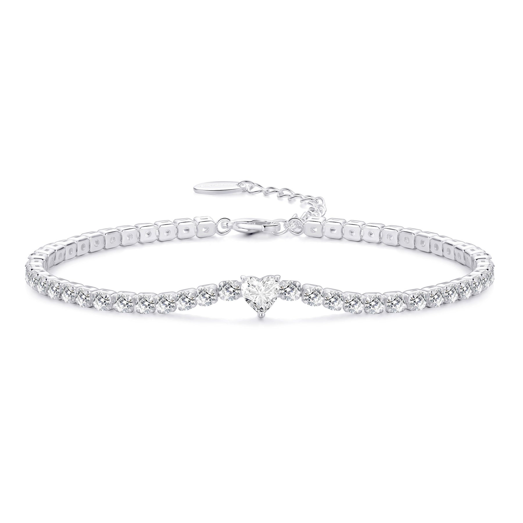 Heart Solitaire Tennis Bracelet from Philip Jones Jewellery