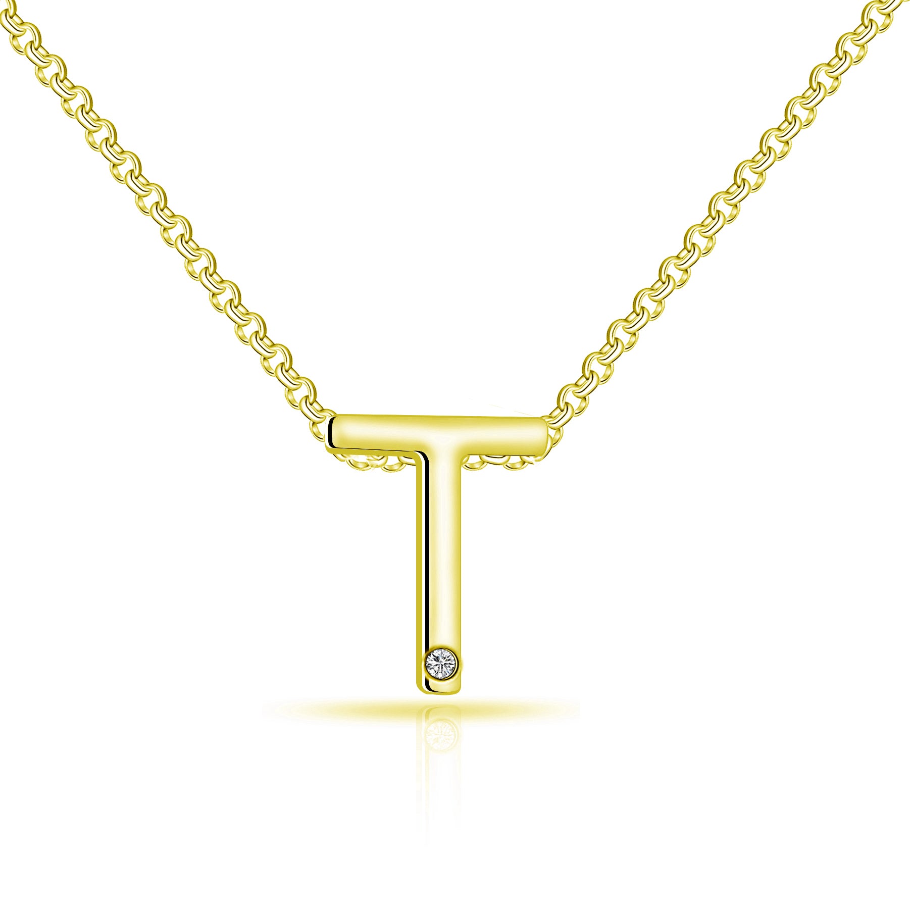 Collana lettera T con diamanti Collana lettera T con diamanti