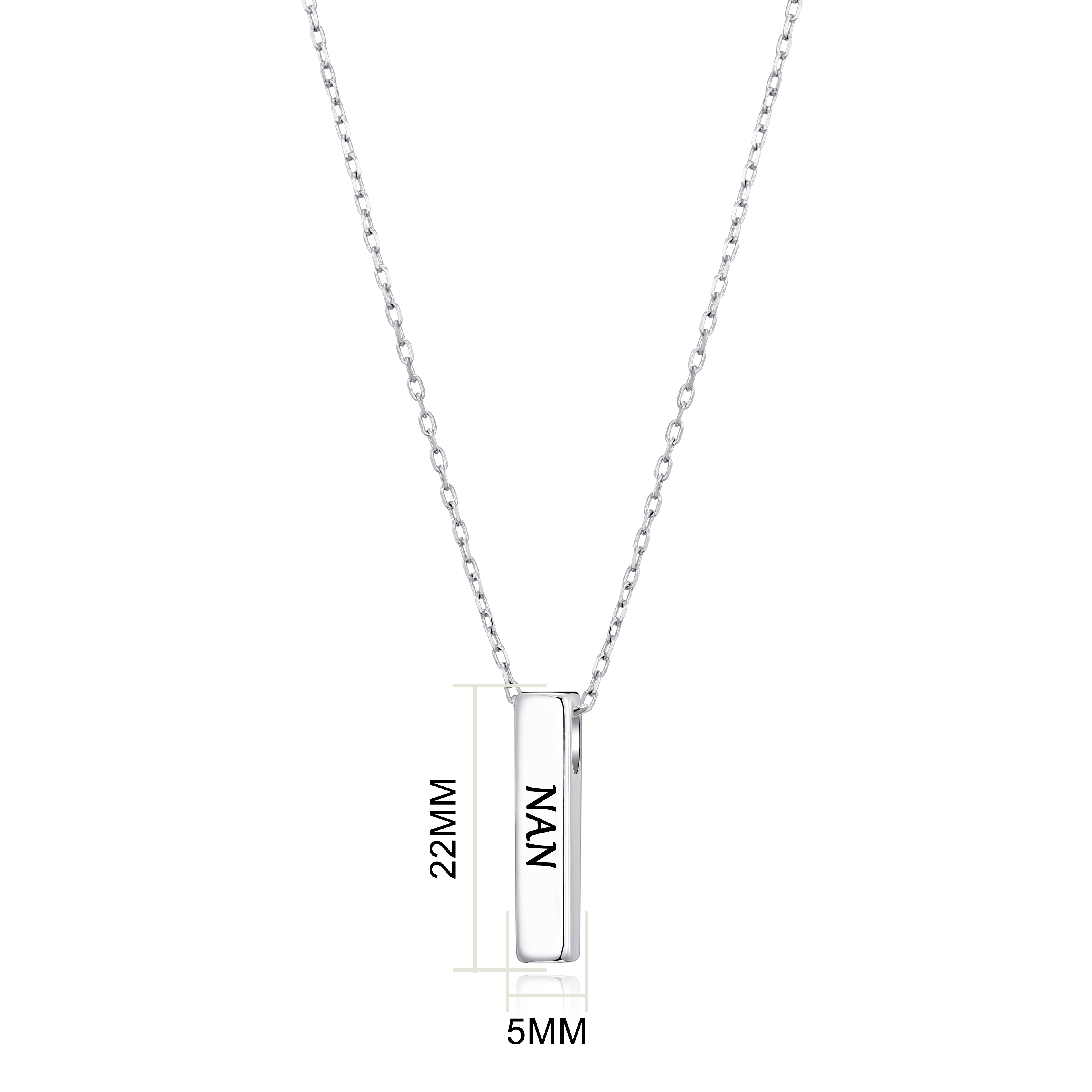 Silver Plated Nan Bar Necklace