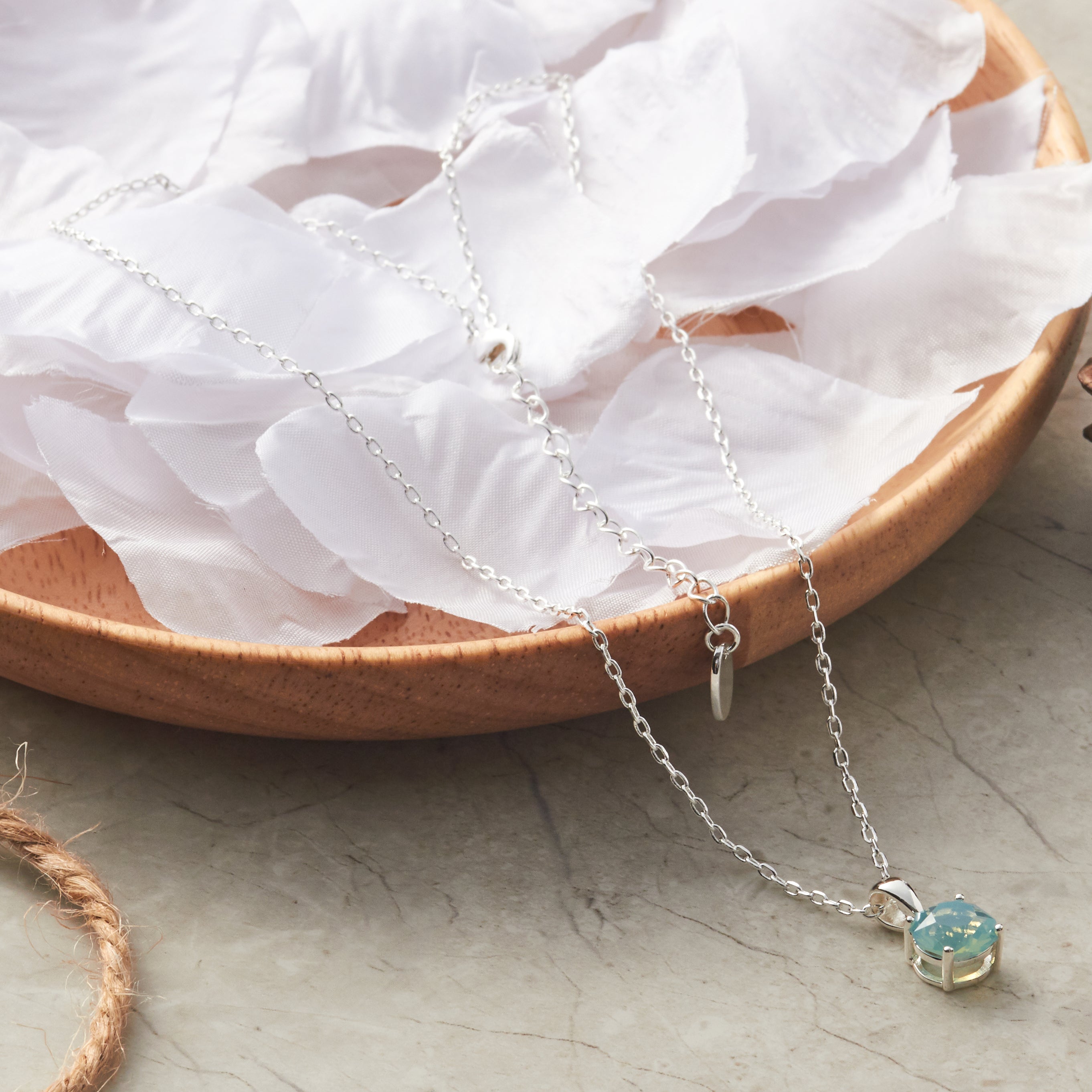 Pacific Green Opal Necklace Created with Zircondia® Crystals