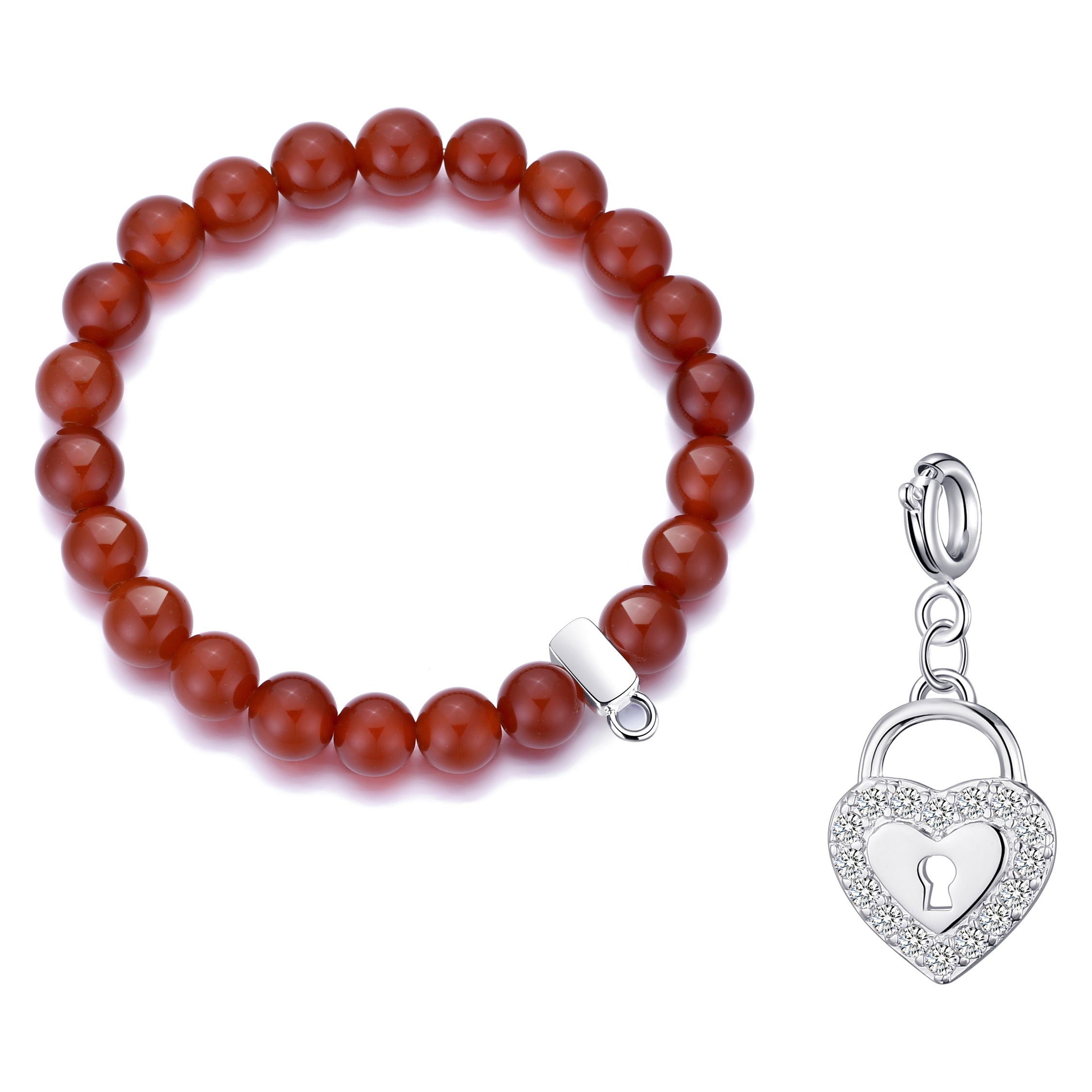 Natural Carnelian Beaded Handmade Healing Gemstone Bracelet With Zircon  Charm , Couple Bracelet Gifts for Her, Gift for Girlfriend - Etsy