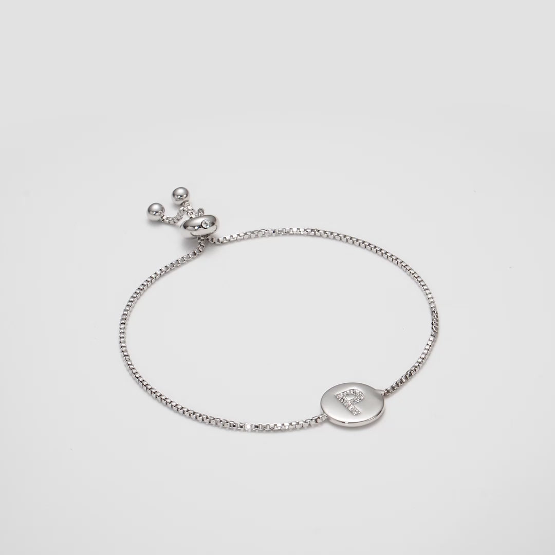 Initial Friendship Bracelet Letter P Created with Zircondia® Crystals Video