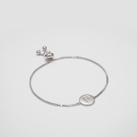 Initial Friendship Bracelet Letter P Created with Zircondia® Crystals Video