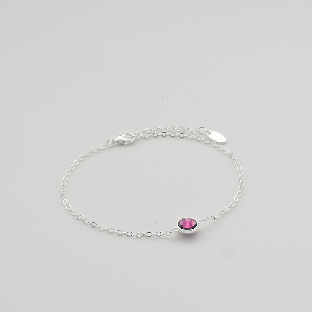 June (Alexandrite) Birthstone Anklet Created with Zircondia® Crystals Video