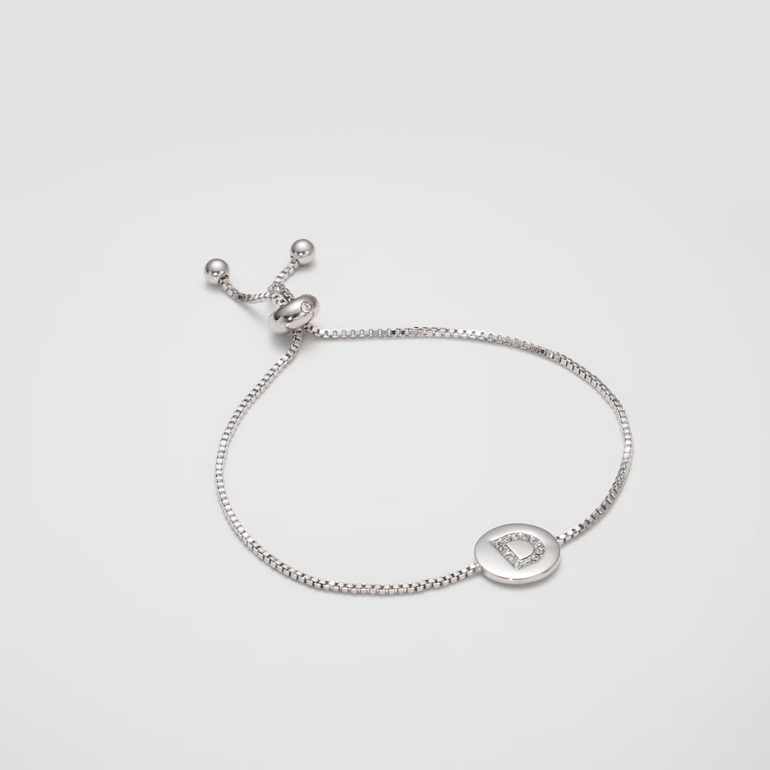 Initial Friendship Bracelet Letter D Created with Zircondia® Crystals Video