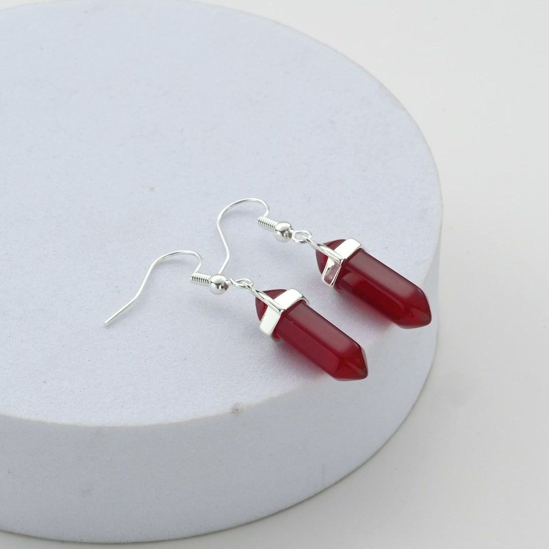 Carnelian Gemstone Drop Earrings Video