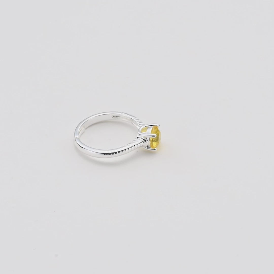 Yellow Adjustable Crystal Ring Created with Zircondia® Crystals Video
