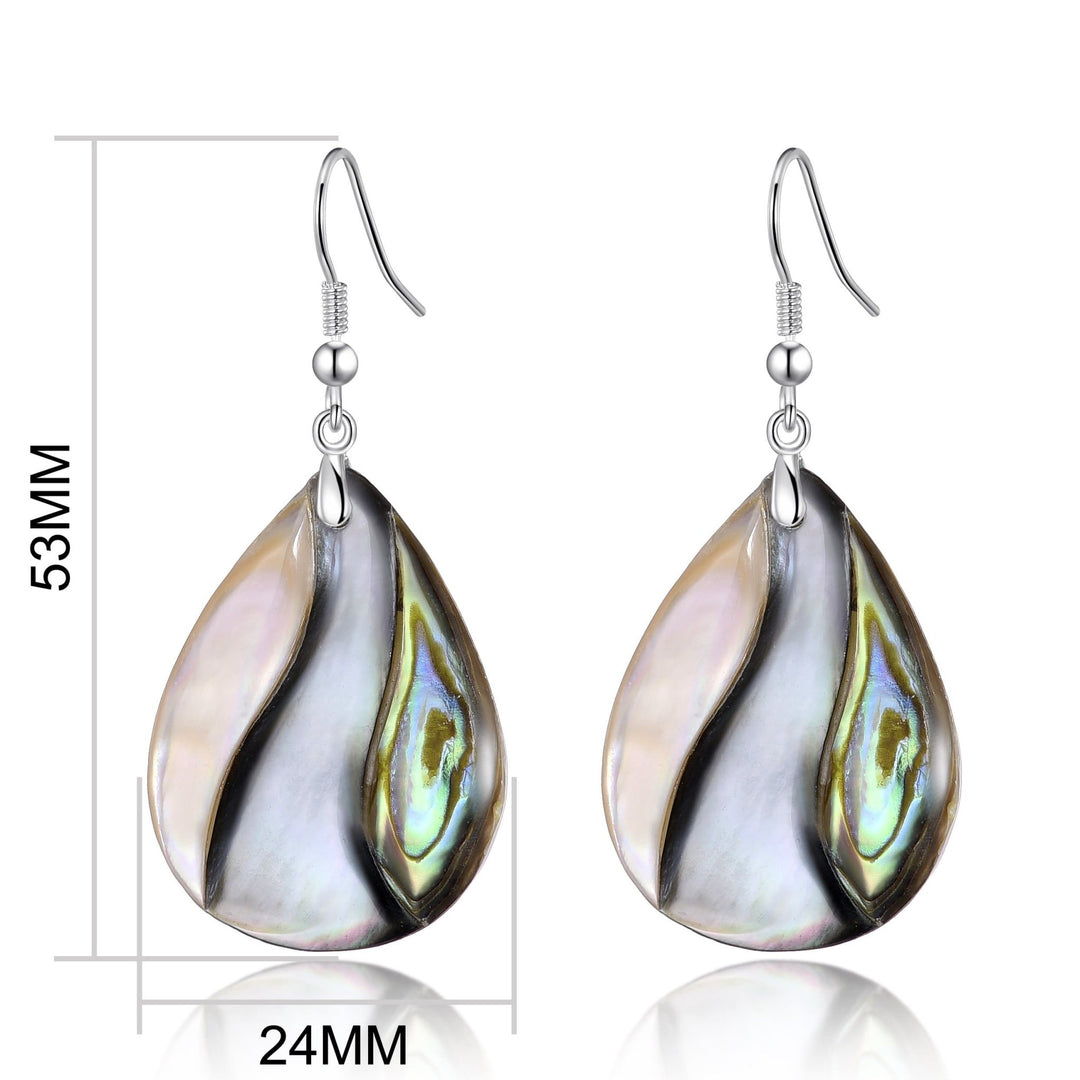 Abalone Shell Pear Drop Earrings - Philip Jones Jewellery