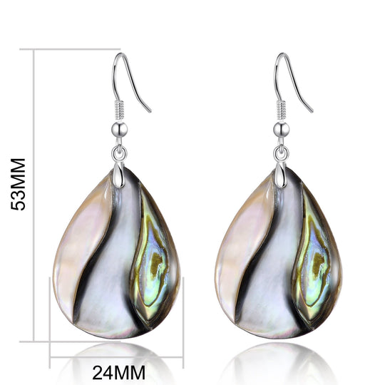 Abalone Shell Pear Drop Earrings - Philip Jones Jewellery