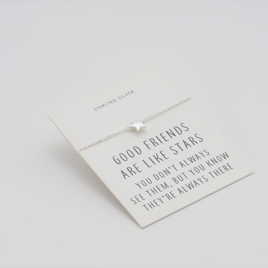 Sterling Silver Friendship Quote Star Bracelet Video