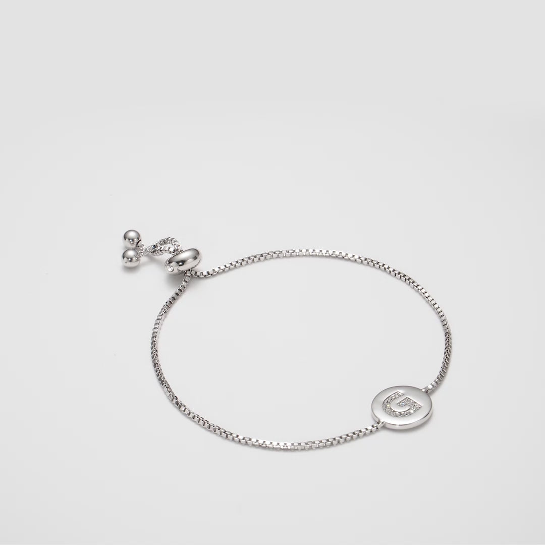 Initial Friendship Bracelet Letter G Created with Zircondia® Crystals Video