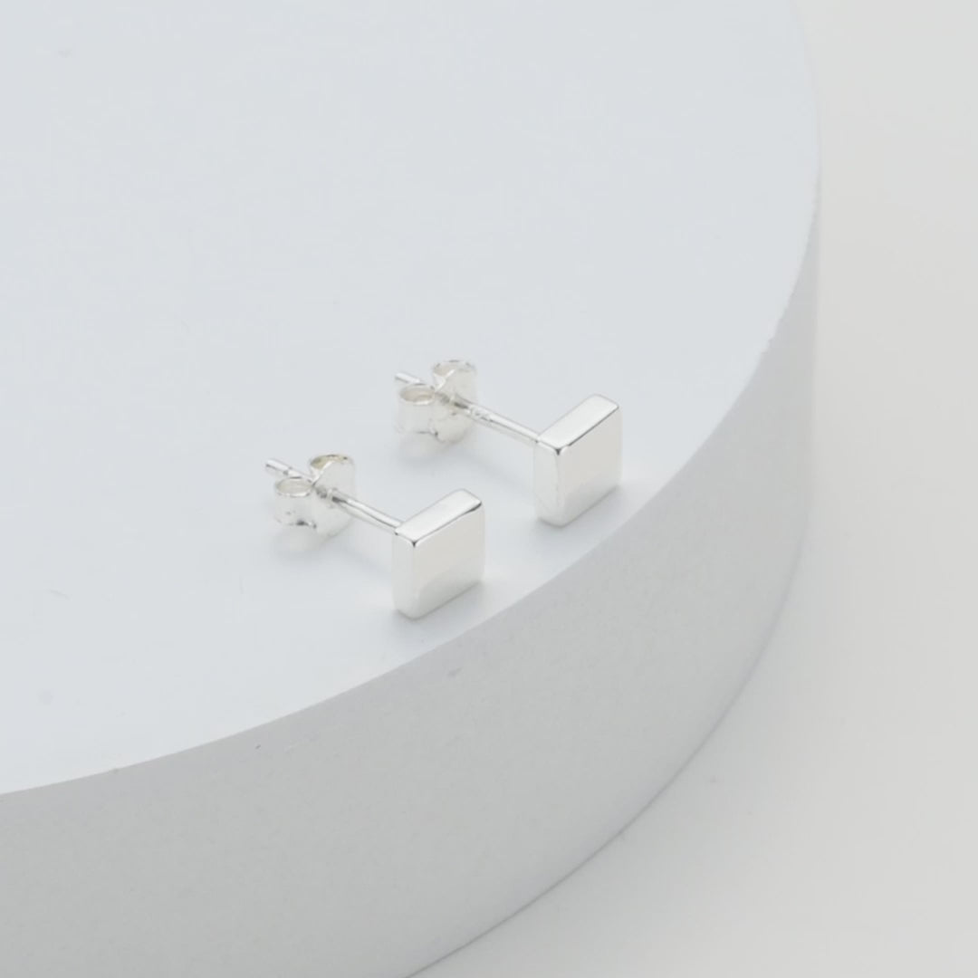 Sterling Silver Square Earrings Video