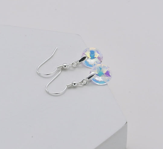 Sterling Silver Aurora Borealis Earrings Created with Zircondia® Crystals Video