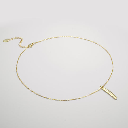 Gold Plated Feather Necklace Video