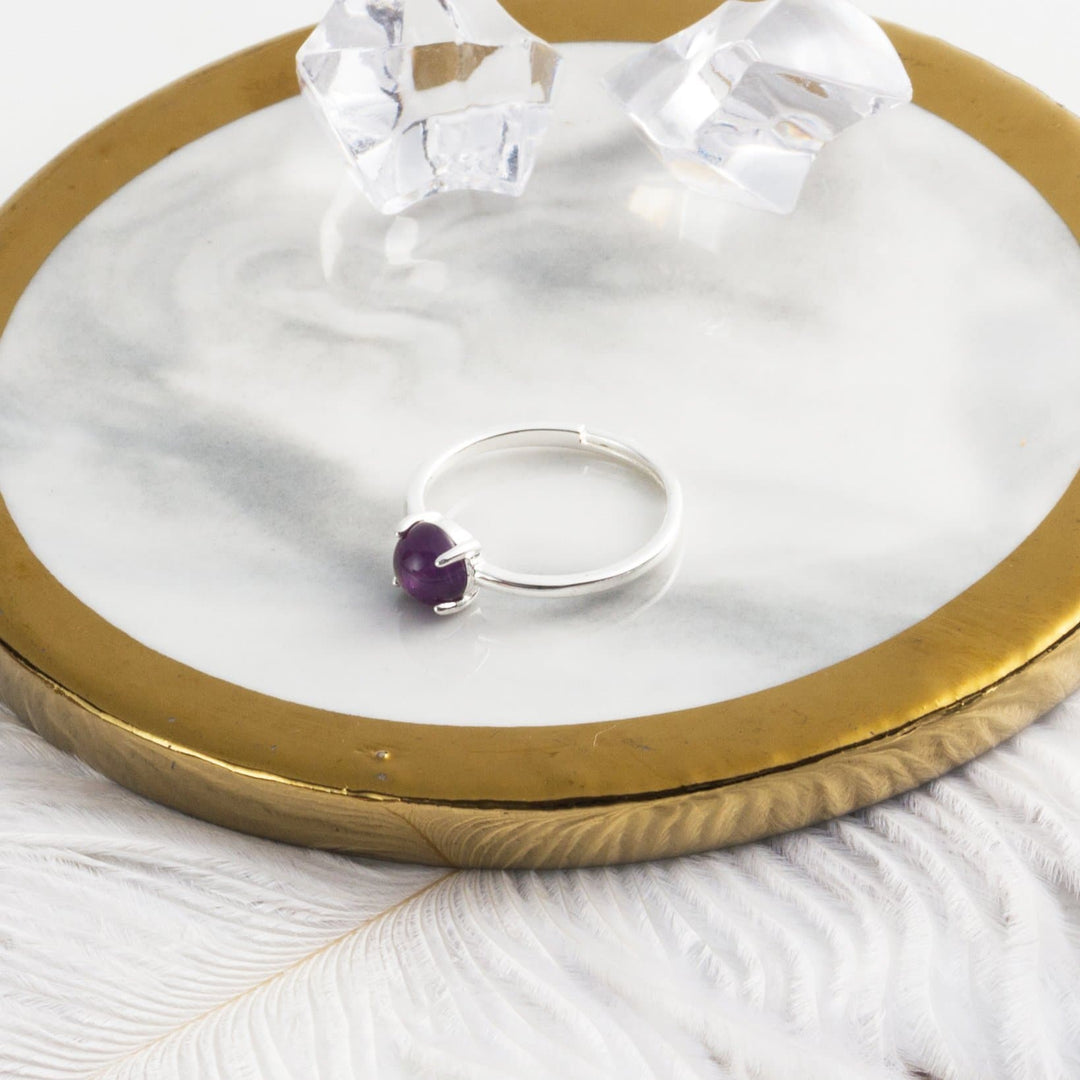 Amethyst Adjustable Ring with Quote Card - Philip Jones Jewellery