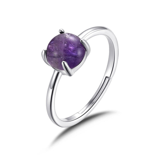 Amethyst Adjustable Ring with Quote Card - Philip Jones Jewellery