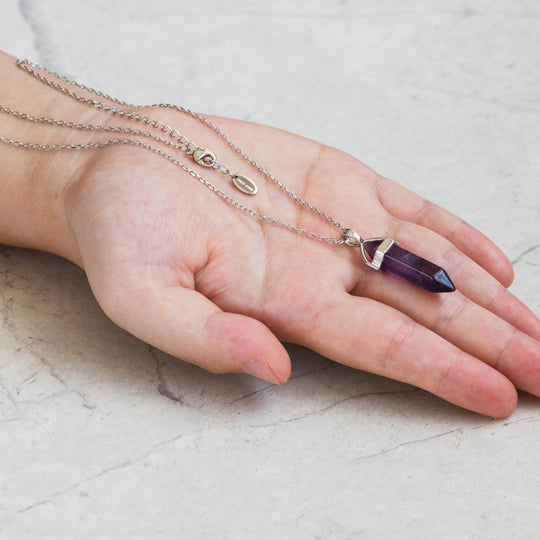 Amethyst Genuine Gemstone Necklace - Philip Jones Jewellery
