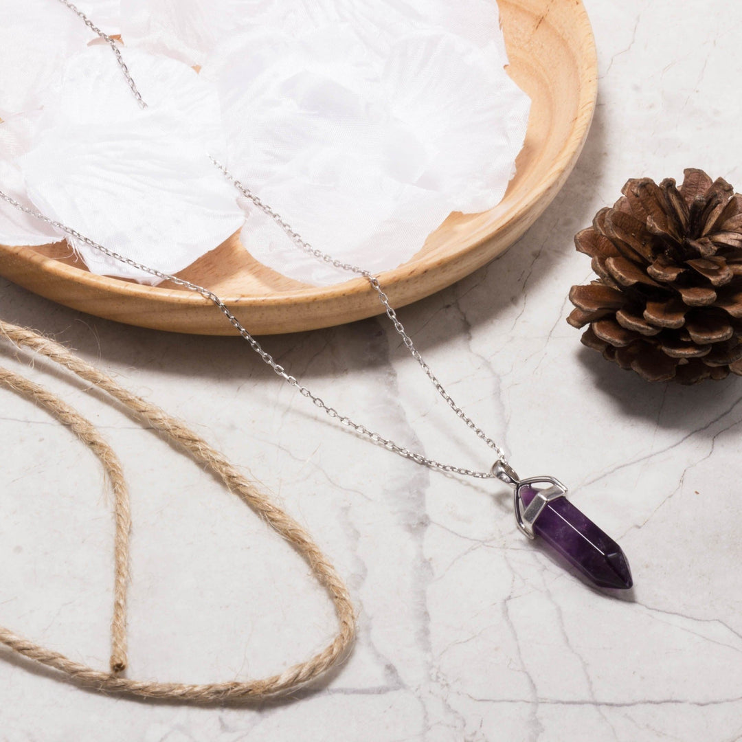 Amethyst Genuine Gemstone Necklace - Philip Jones Jewellery