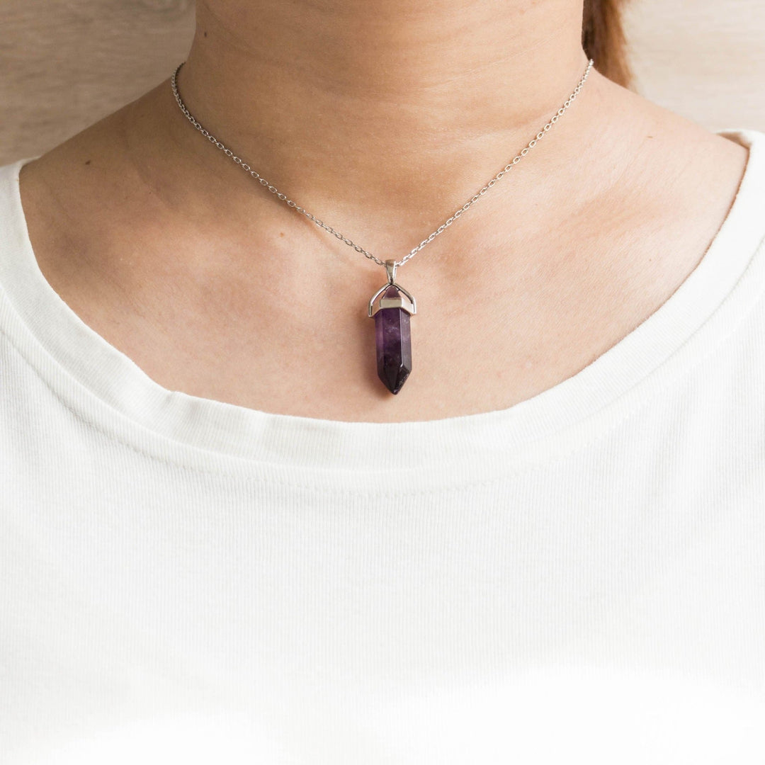 Amethyst Genuine Gemstone Necklace - Philip Jones Jewellery