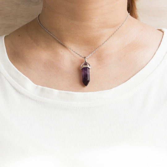 Amethyst Genuine Gemstone Necklace - Philip Jones Jewellery