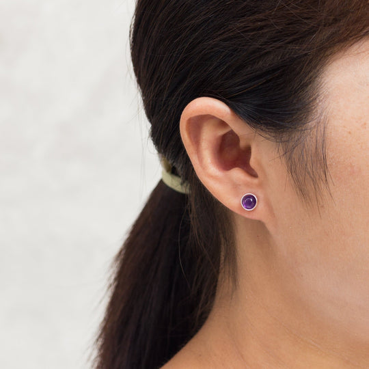 Amethyst Stud Earrings - Philip Jones Jewellery