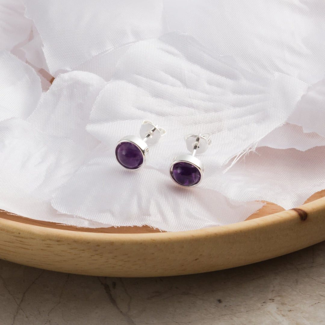 Amethyst Stud Earrings - Philip Jones Jewellery
