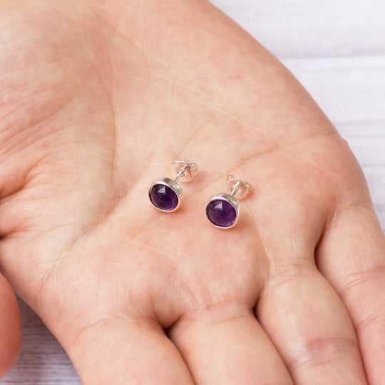 Amethyst Stud Earrings - Philip Jones Jewellery