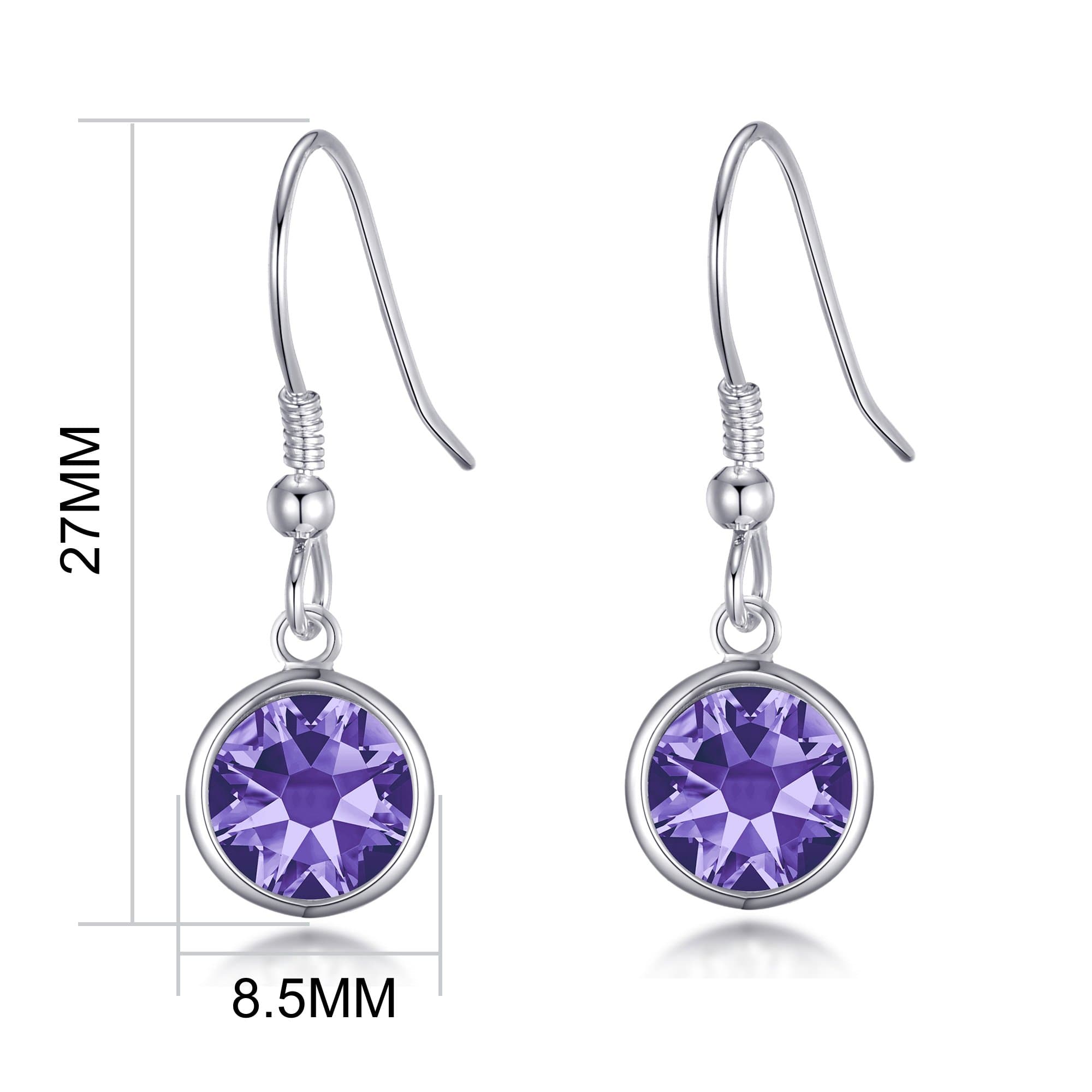 Light Purple Crystal Drop Earrings Created with Zircondia® Crystals