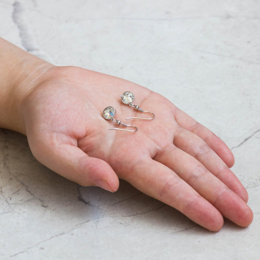April Birthstone Drop Earrings Created with Diamond Zircondia® Crystals - Philip Jones Jewellery