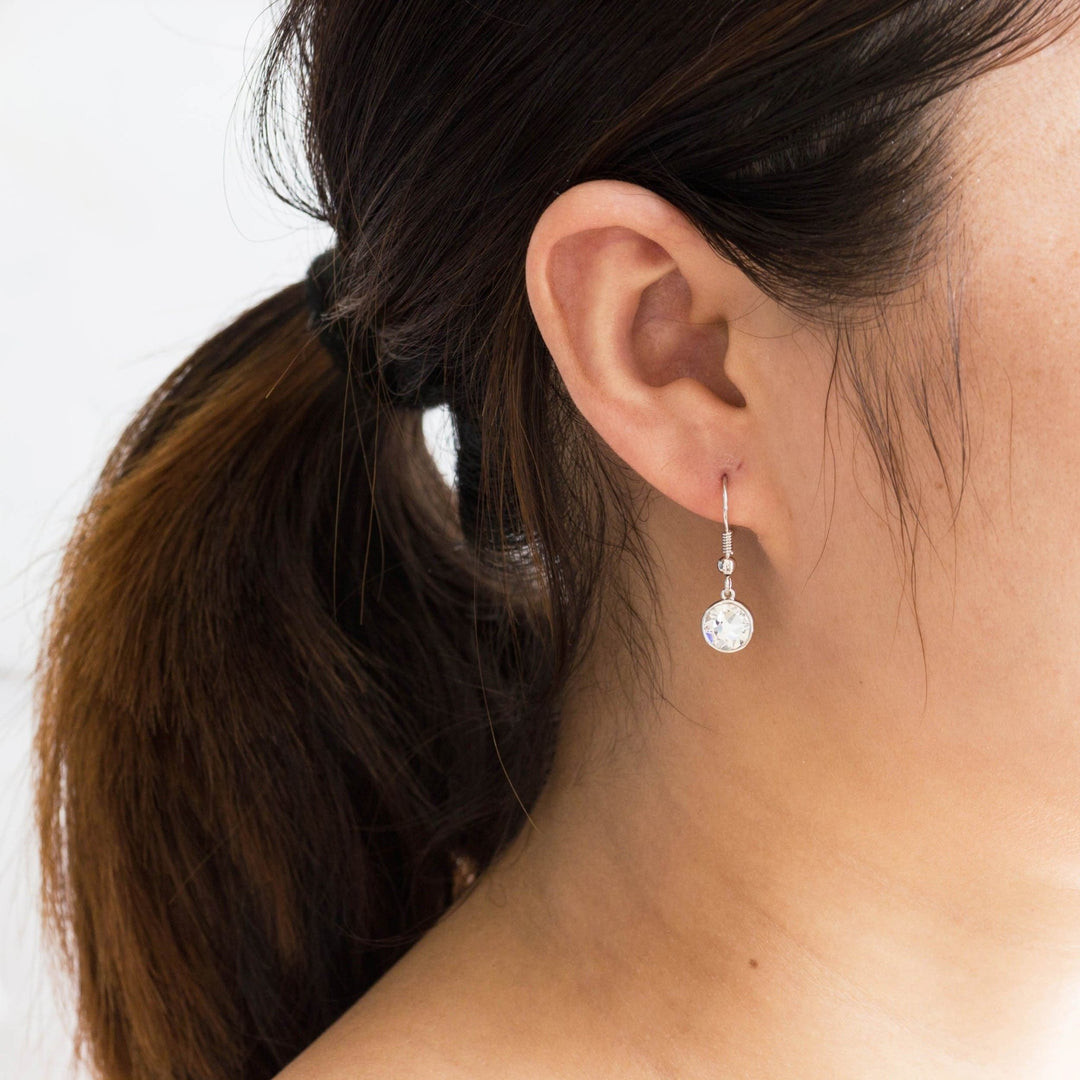 April Birthstone Drop Earrings Created with Diamond Zircondia® Crystals - Philip Jones Jewellery