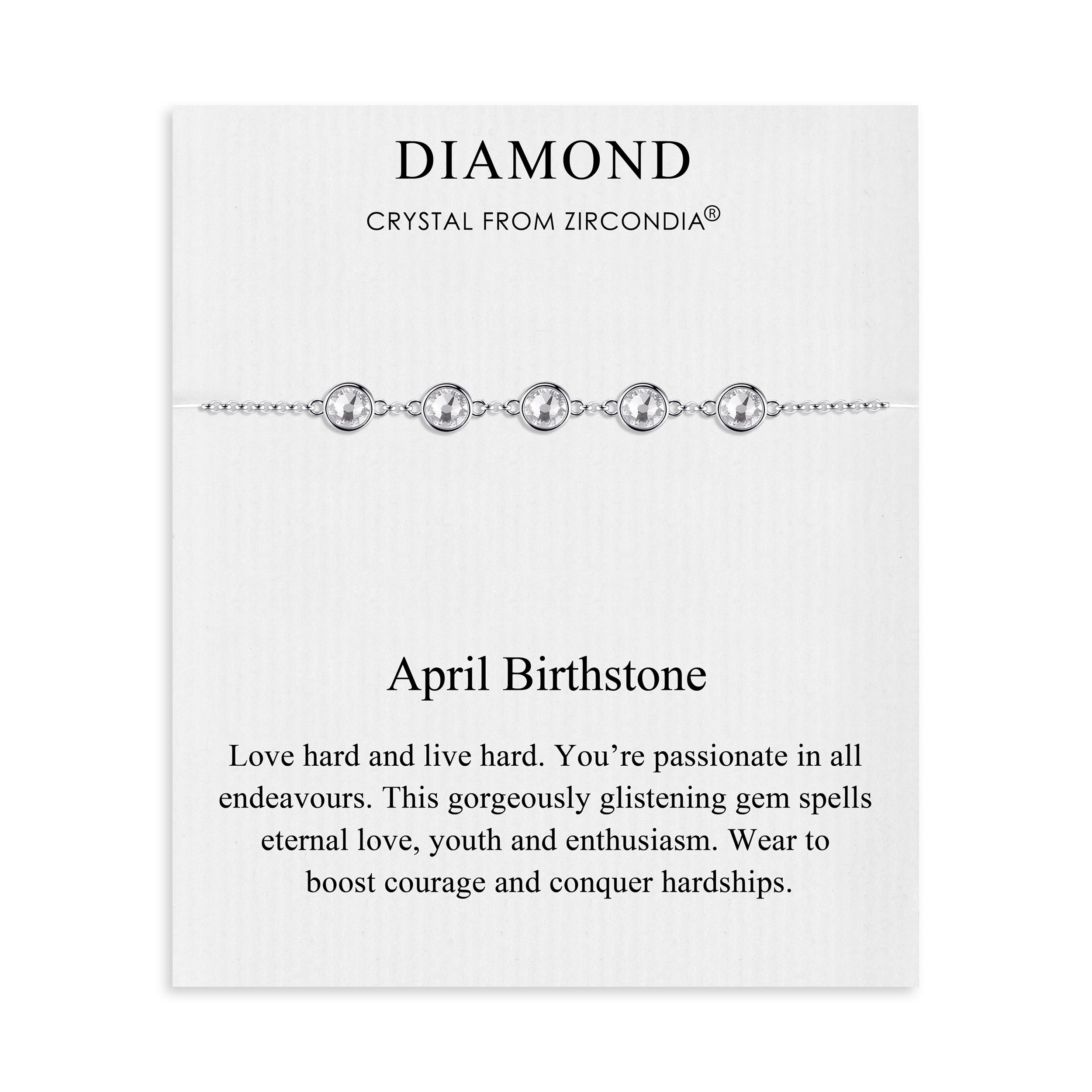 April Birthstone Bracelet Created with Diamond Zircondia® Crystals by Philip Jones Jewellery
