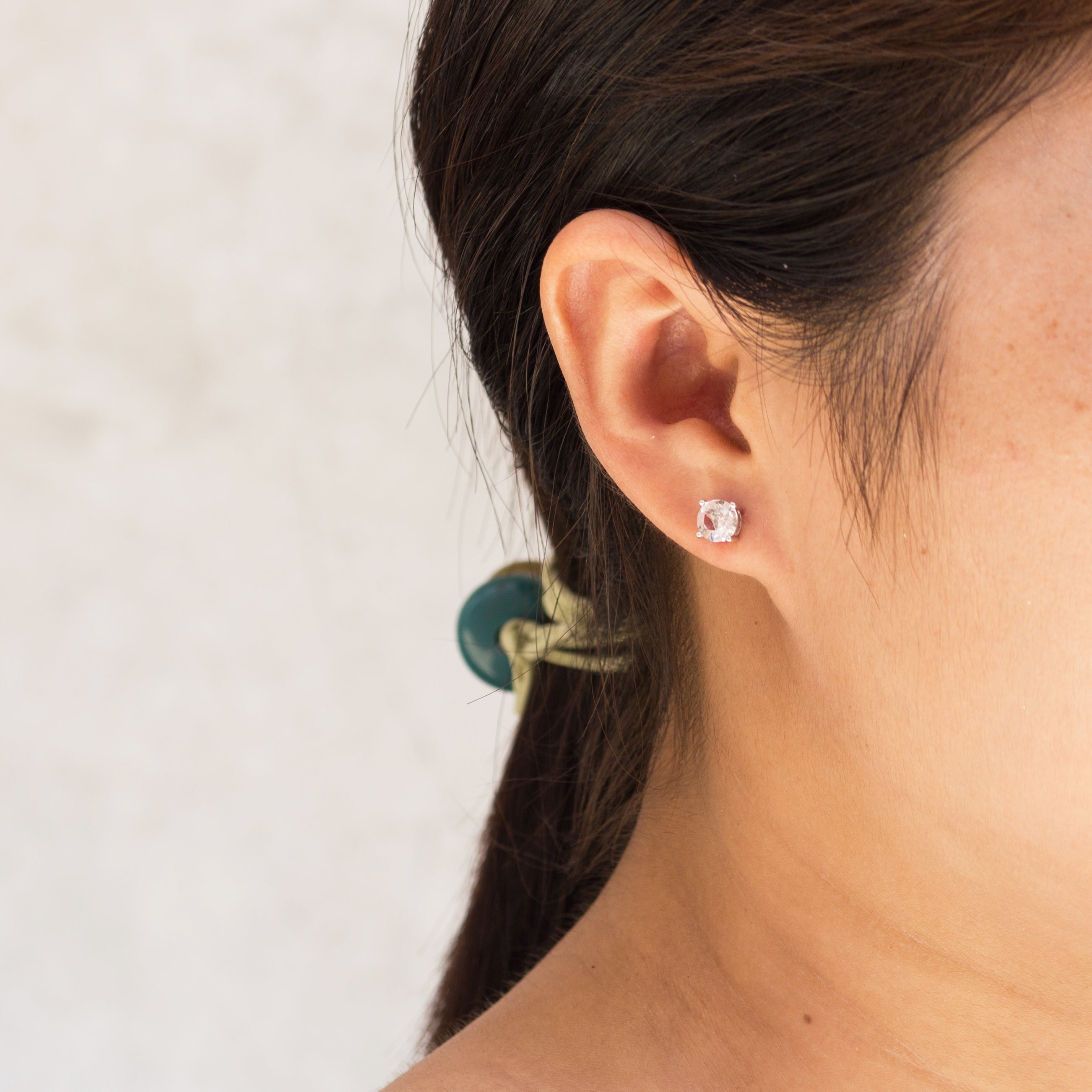 April (Diamond) Birthstone Earrings Created with Zircondia® Crystals