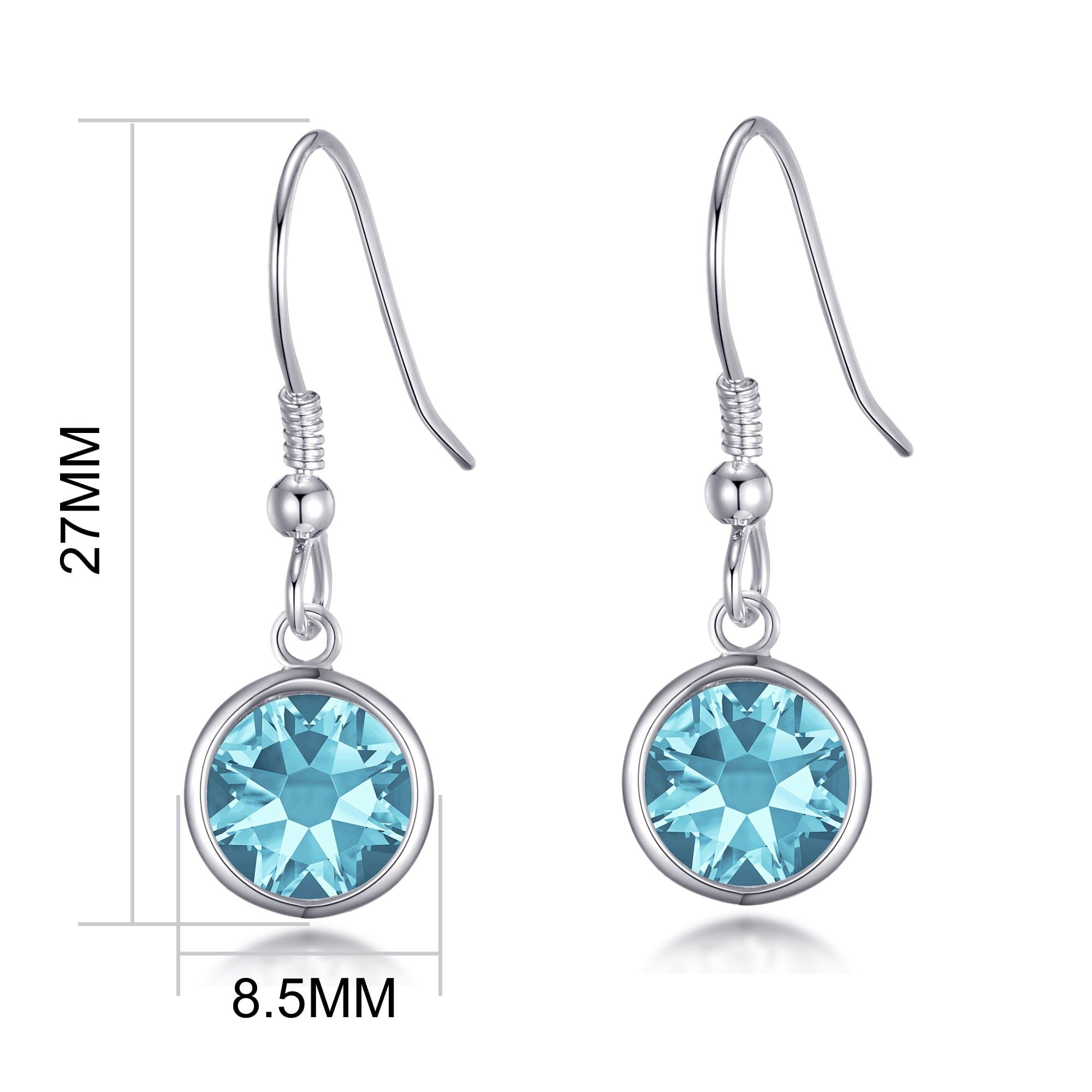 Light Blue Crystal Drop Earrings Created with Zircondia® Crystals