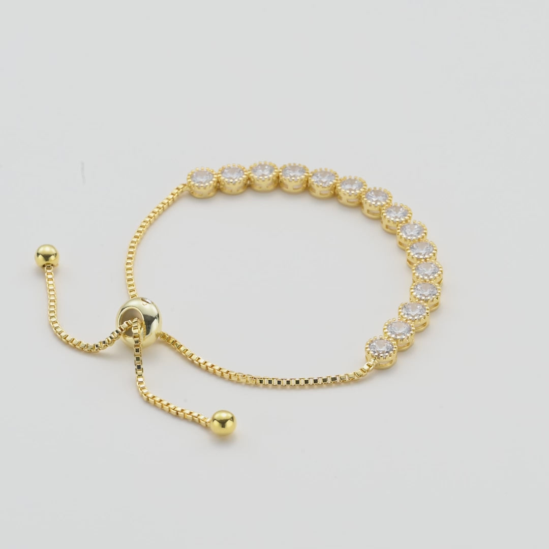 Gold Plated Friendship Bracelet with Zircondia® Crystals Video
