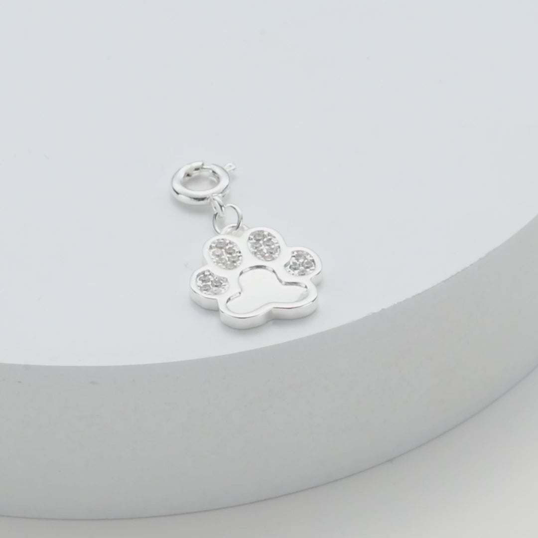 Paw Charm Created with Zircondia® Crystals Video