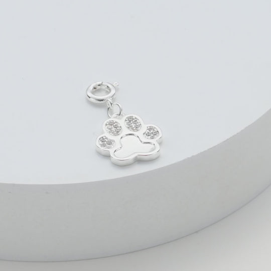Paw Charm Created with Zircondia® Crystals Video