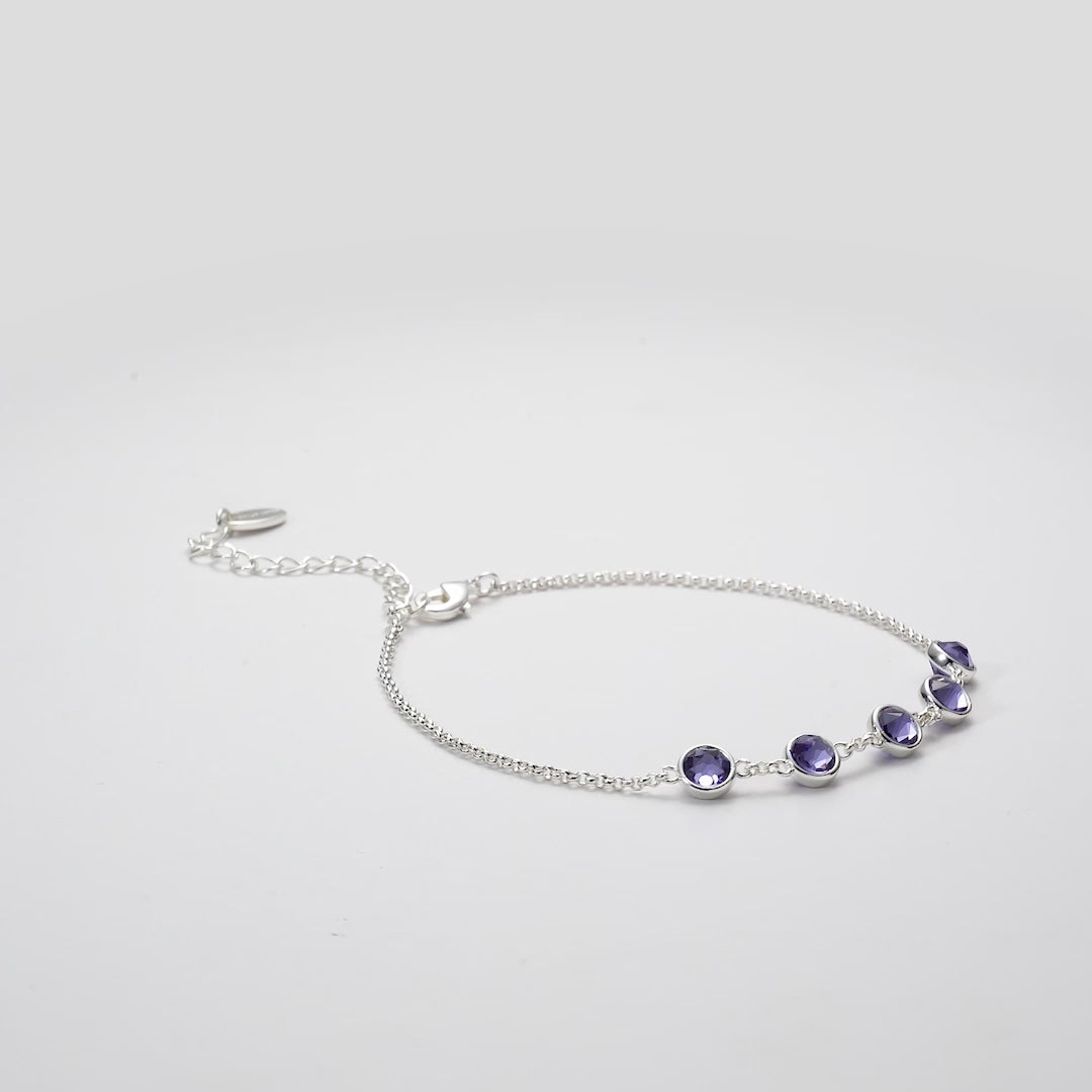 February Birthstone Bracelet Created with Amethyst Zircondia® Crystals Video