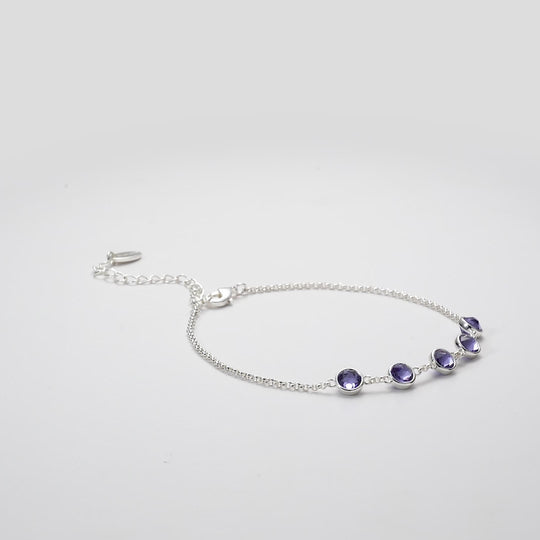 February Birthstone Bracelet Created with Amethyst Zircondia® Crystals Video