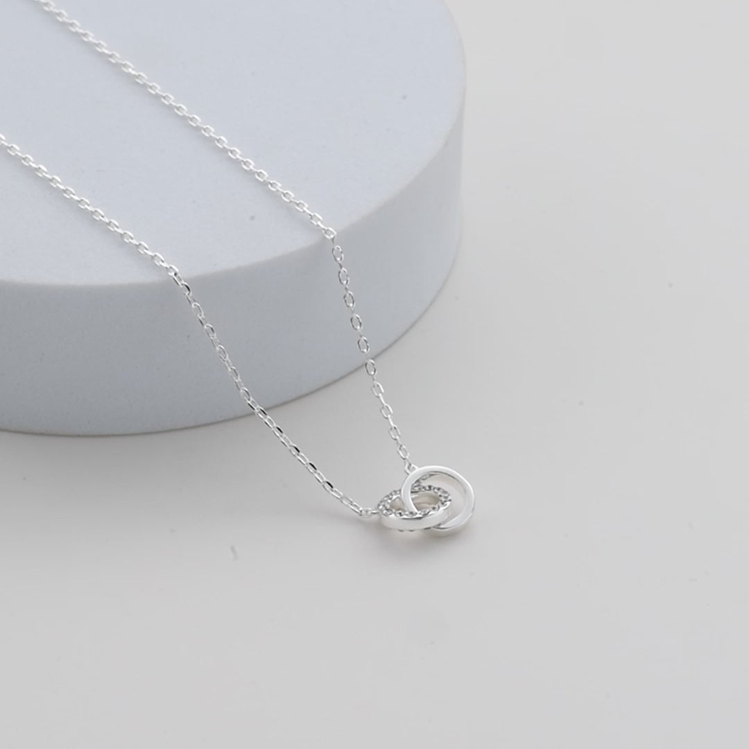 Circle Link Necklace Created with Zircondia® Crystals Video