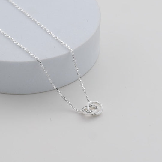 Circle Link Necklace Created with Zircondia® Crystals Video