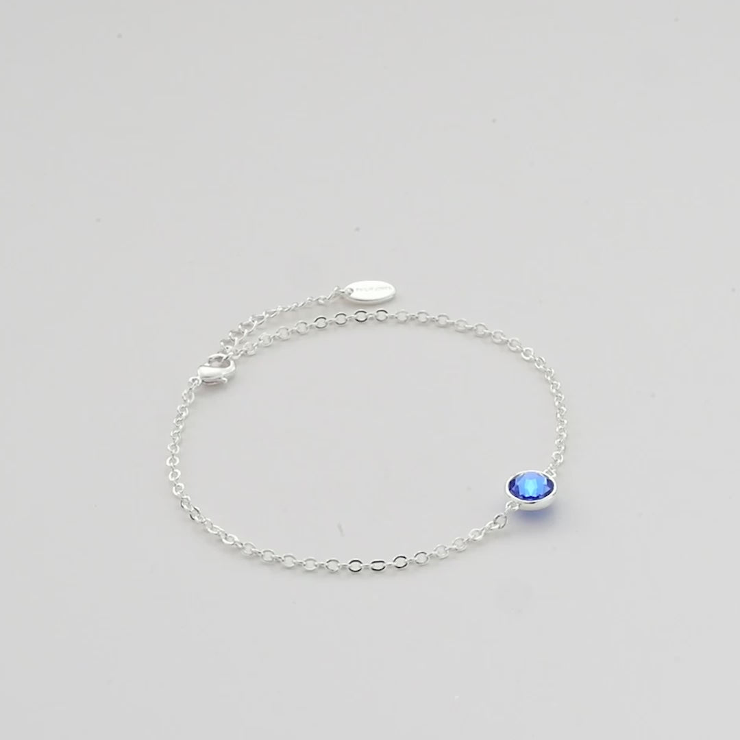 Dark Blue Crystal Anklet Created with Zircondia® Crystals Video
