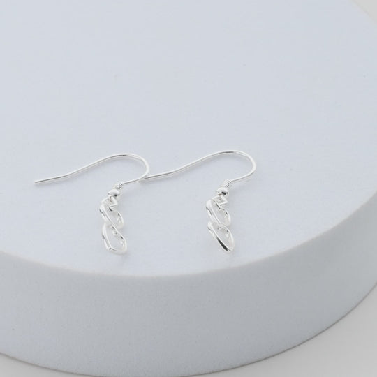 Sterling Silver Double Heart Drop Earrings Video