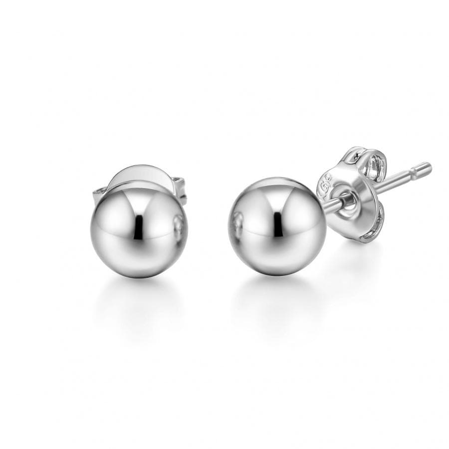 Silver Plated Ball Stud Earrings by Philip Jones Jewellery
