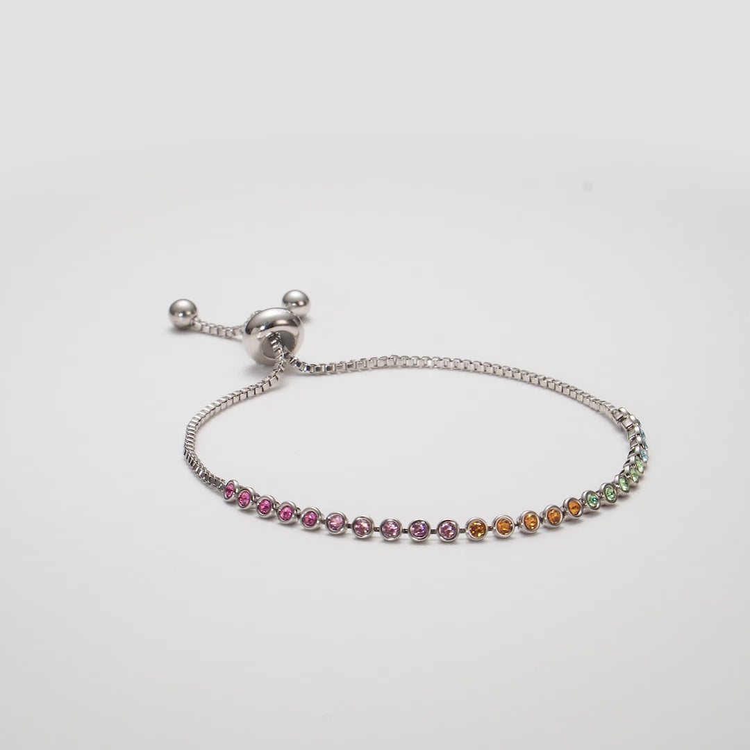 Rainbow Friendship Bracelet with Zircondia® Crystals