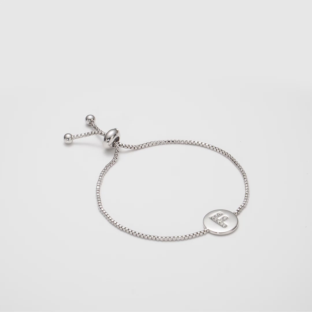 Initial Friendship Bracelet Letter F Created with Zircondia® Crystals Video