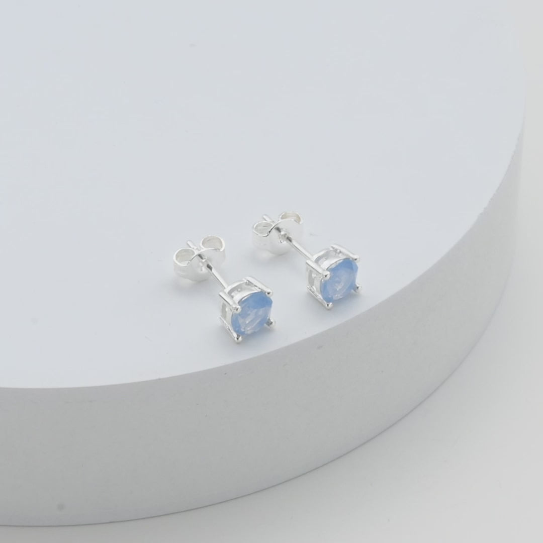 Air Blue Opal Earrings Created with Zircondia® Crystals Video