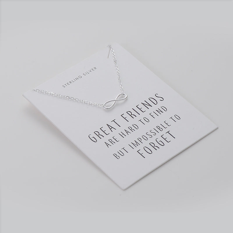 Sterling Silver Infinity Friendship Quote Necklace Video