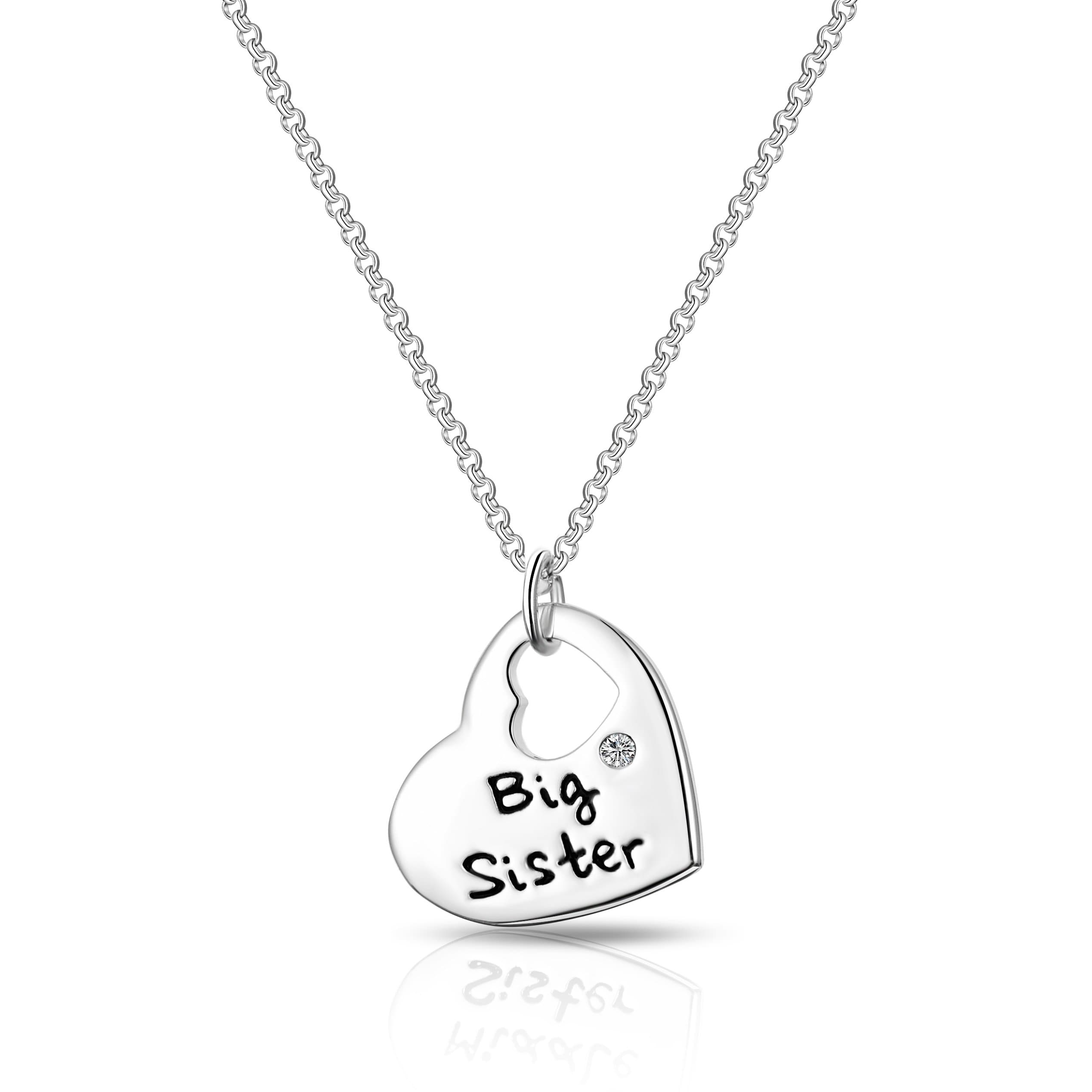 Big Sister Heart Necklace Created with Zircondia® Crystals