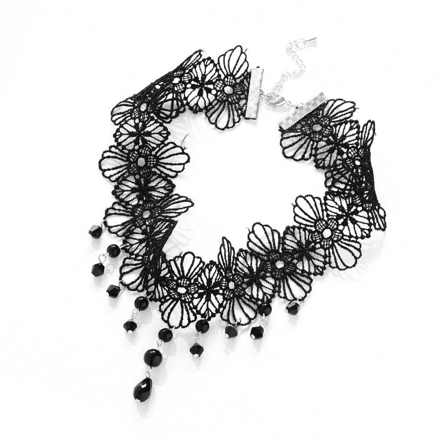 Black Crystal Choker Necklace by Philip Jones Jewellery